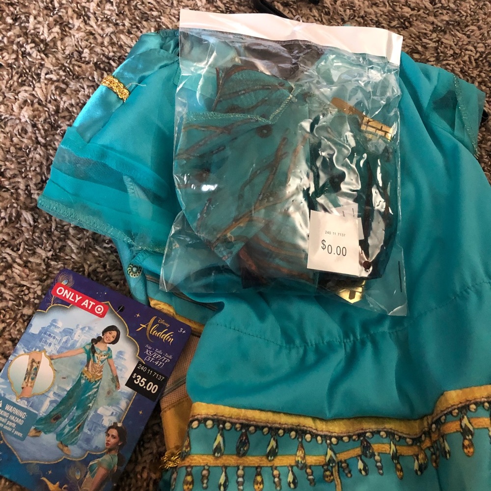 NWT Disney Jasmine from Aladdin Teal Costume XS - Picture 8 of 8
